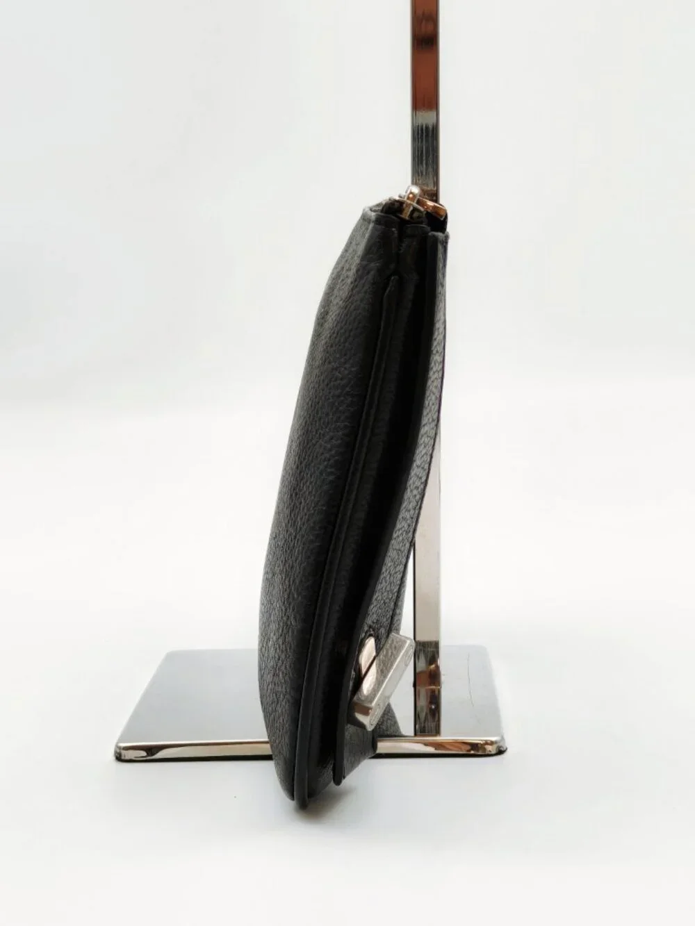 Alexander Wang Black Pebbled Leather Wristlet Pouch Clutch Zip Cosmetic Case
